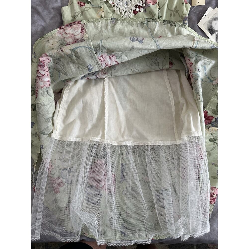 Vintage Jessica McClintock Cotton & Lace Floral Girls Dress 14 Cottagecore NWT - Picture 10 of 12